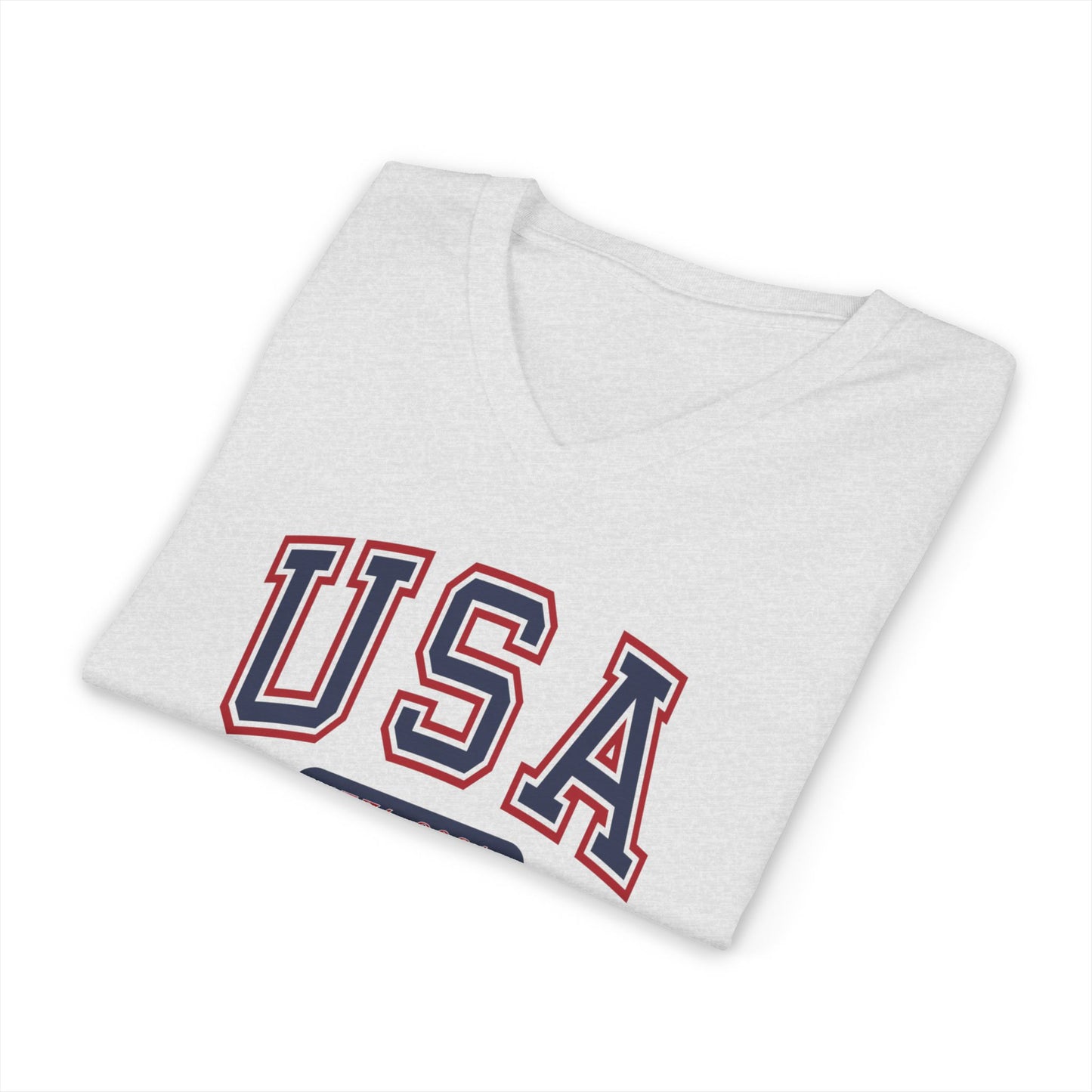 USA Retro Varsity V-Neck Tee