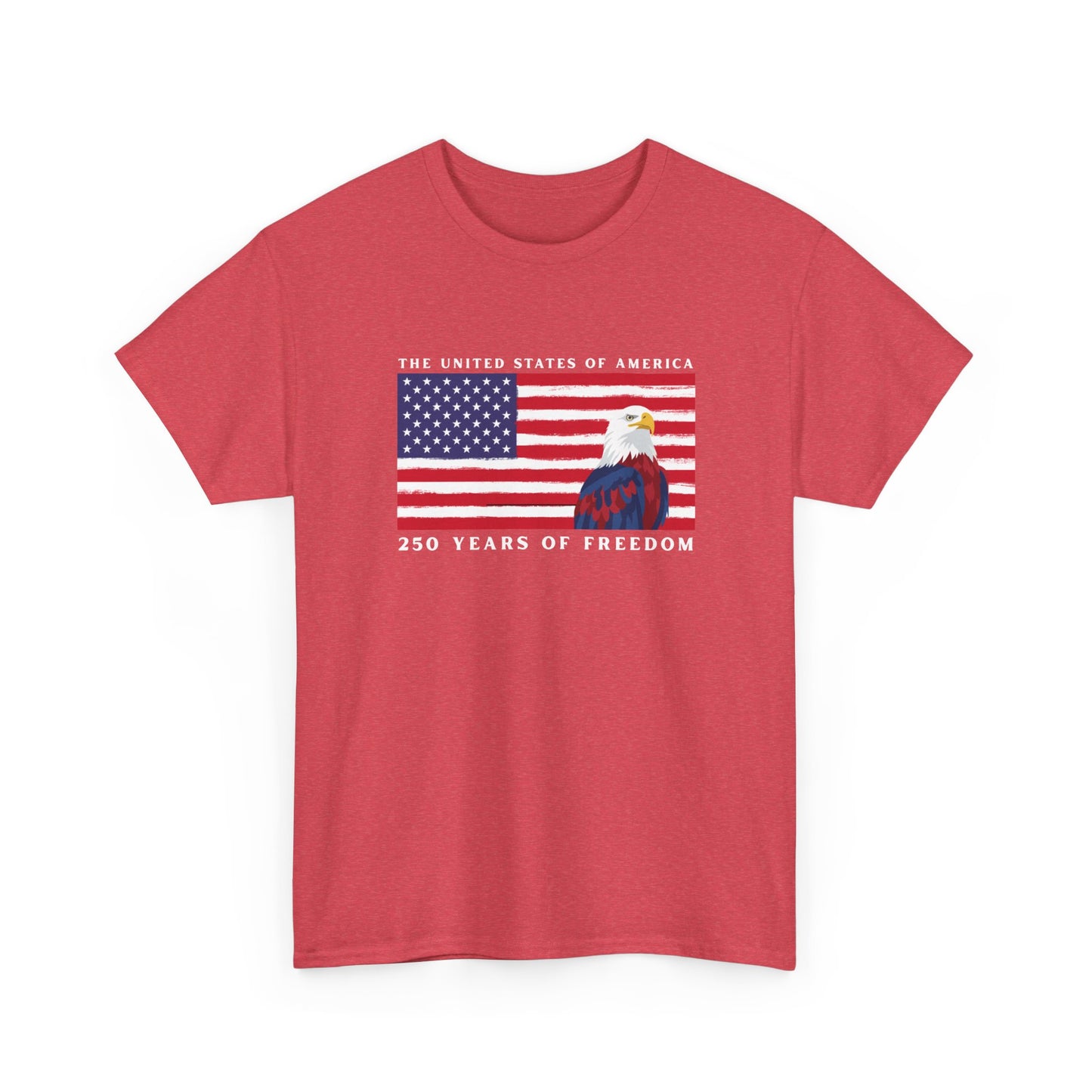 Patriotic American Flag Tee – "250 Years of Freedom" Bald Eagle Tee