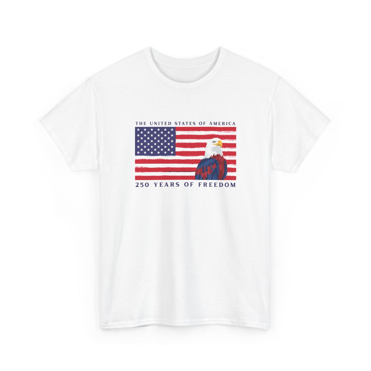 Patriotic American Flag Tee – "250 Years of Freedom" Bald Eagle Tee