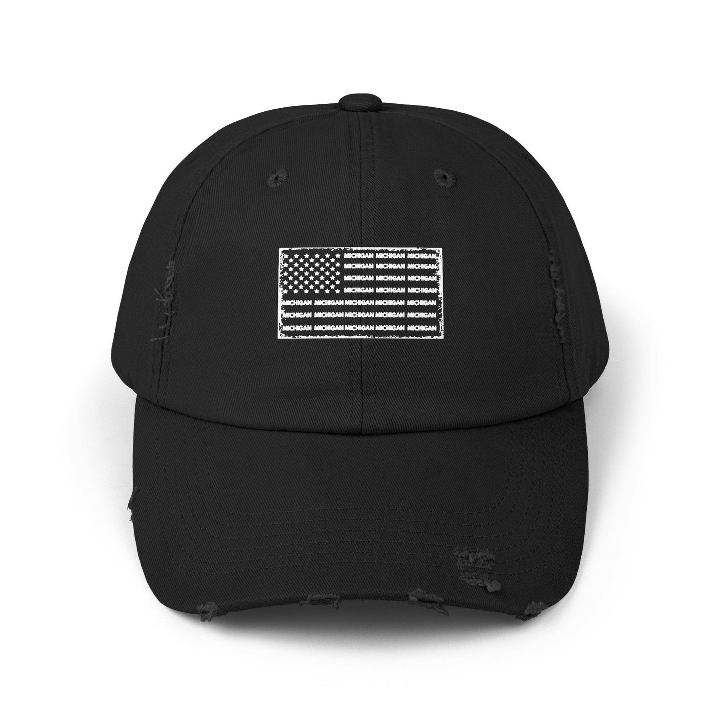 Where Stars, Stripes, and Michigan Pride Unite Distressed Cap