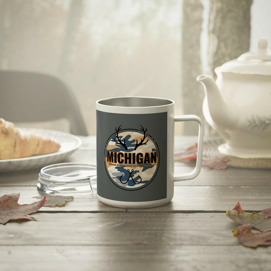 Michigan Antler & Hooke Insulated Coffee Mug, 10oz