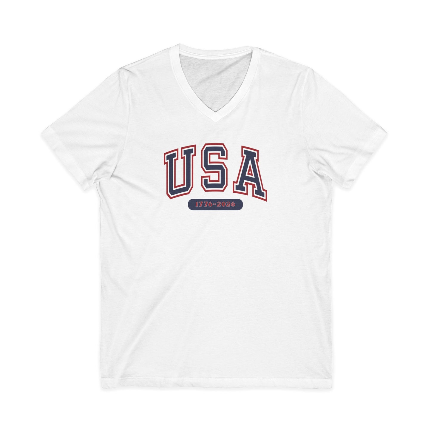 USA Retro Varsity V-Neck Tee