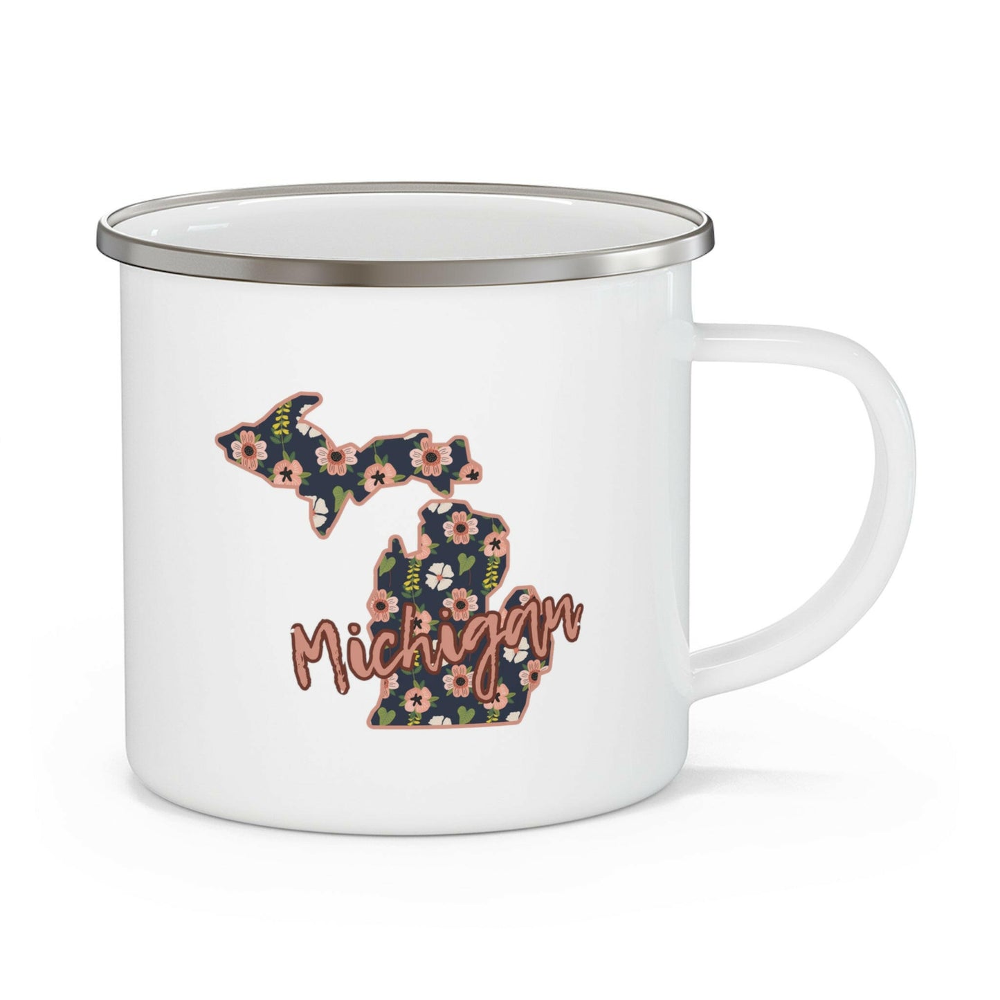 Bloom with Michigan Pride Enamel Mug