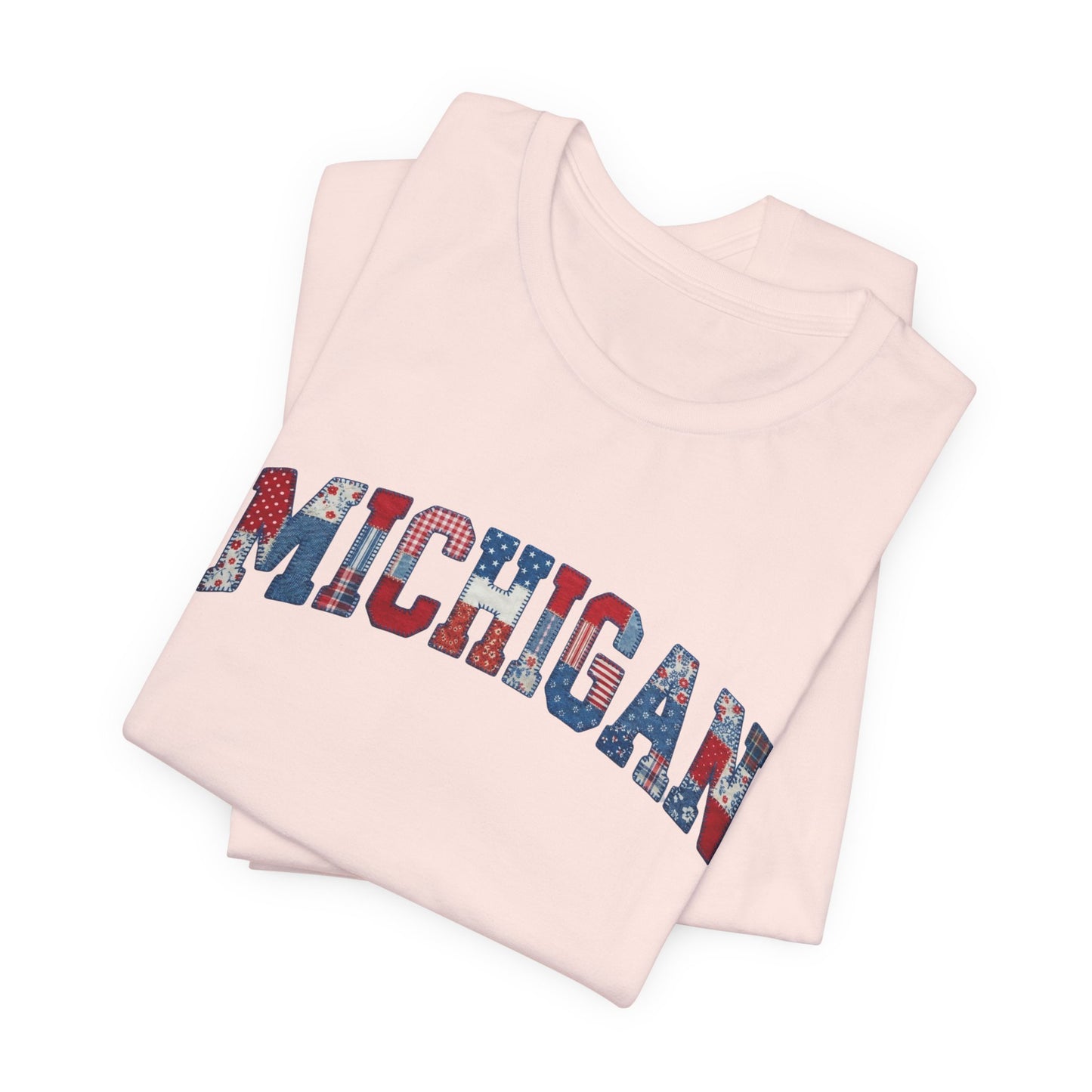 Michigan Patriotic Patchwork Tee