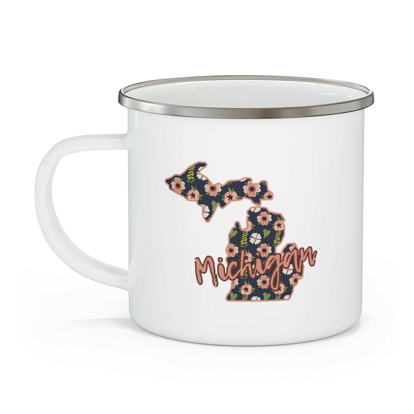 Bloom with Michigan Pride Enamel Mug