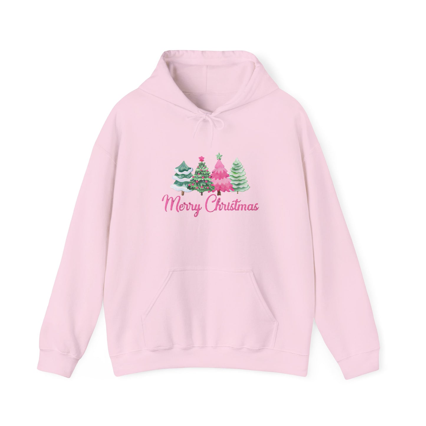 Pink & Green Merry Christmas Tree Hoodie