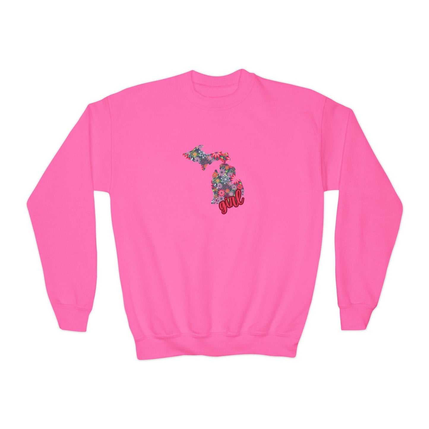 Lil' Michigan Girl Youth Crewneck Sweatshirt