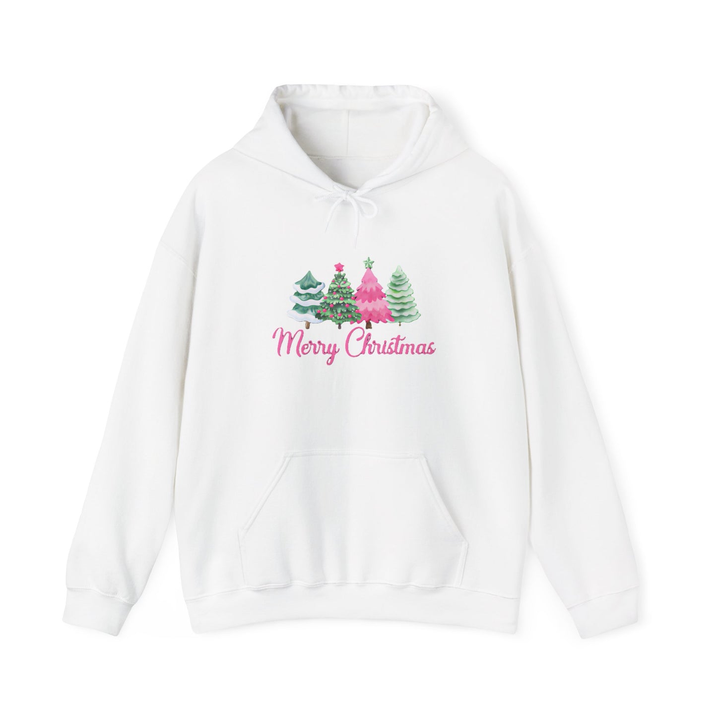 Pink & Green Merry Christmas Tree Hoodie