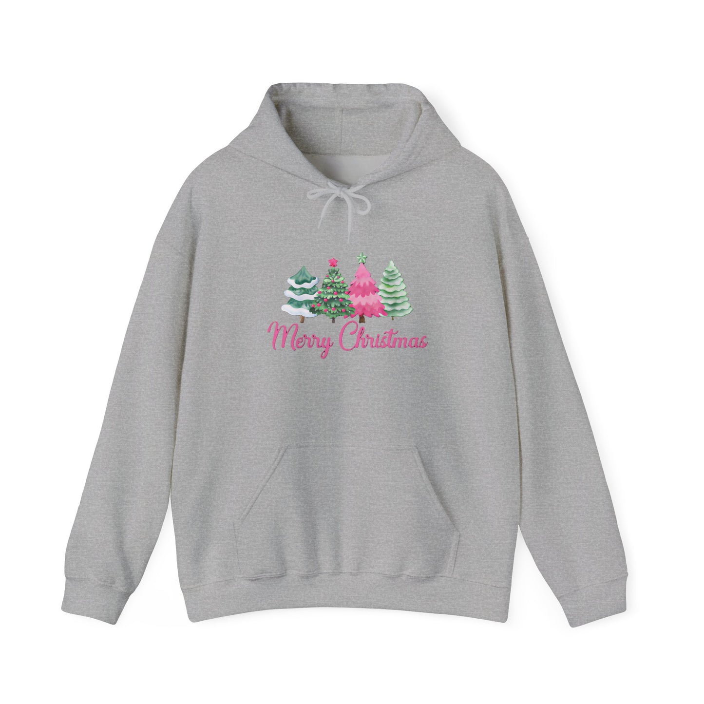 Pink & Green Merry Christmas Tree Hoodie