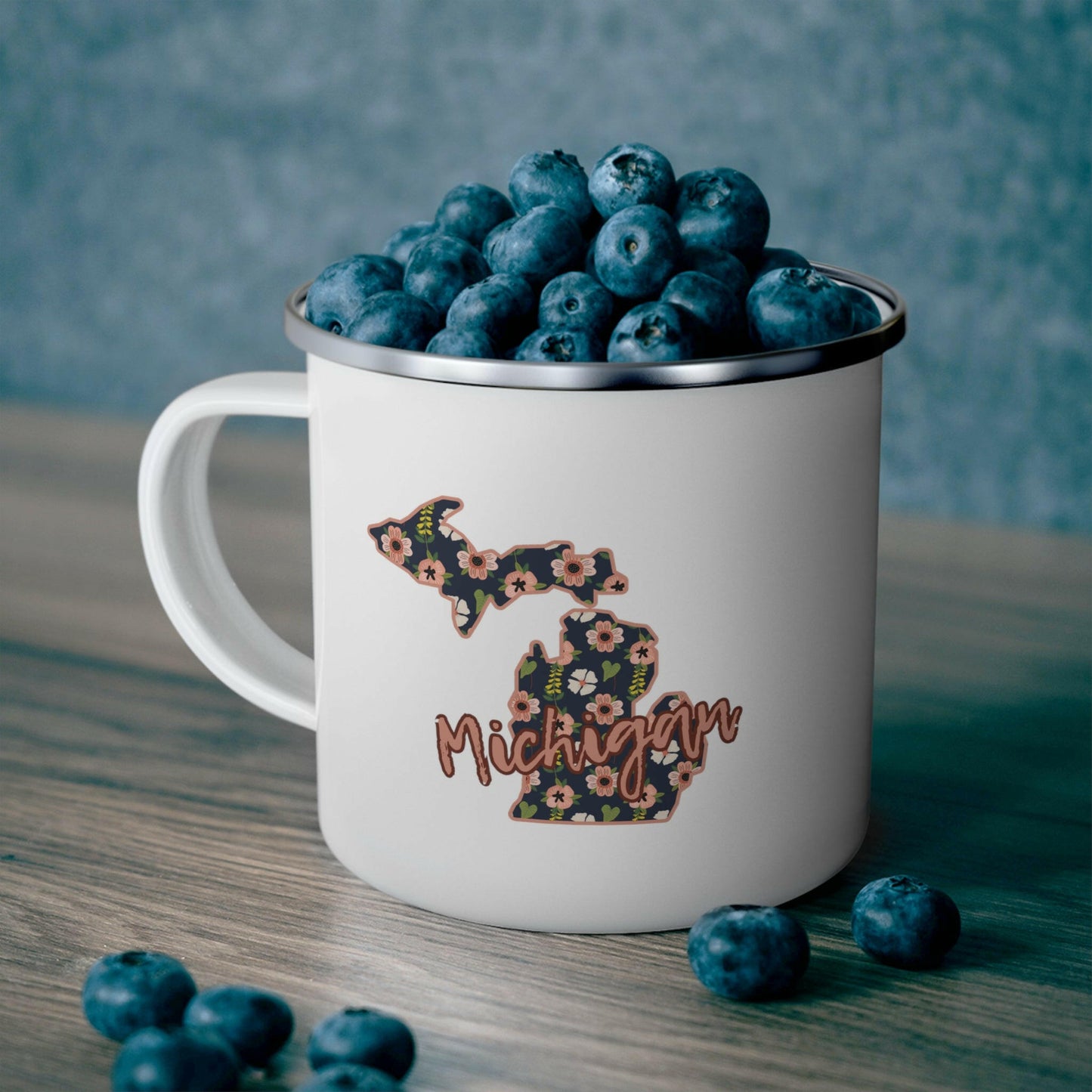Bloom with Michigan Pride Enamel Mug
