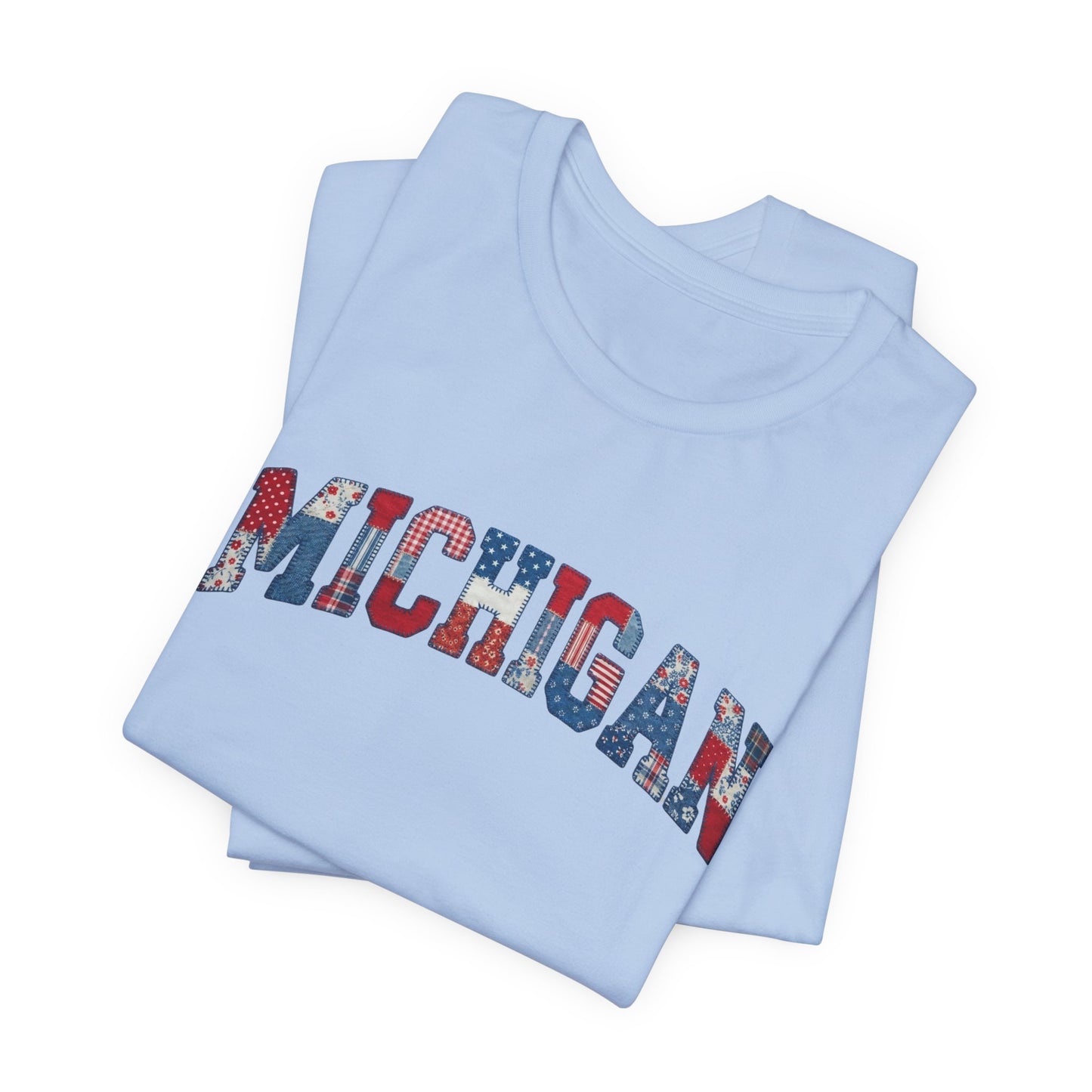 Michigan Patriotic Patchwork Tee