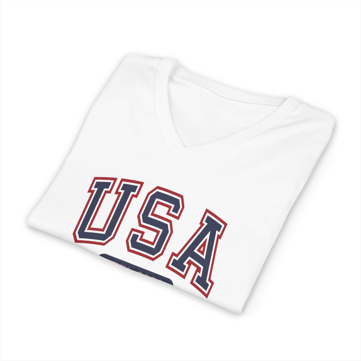 USA Retro Varsity V-Neck Tee