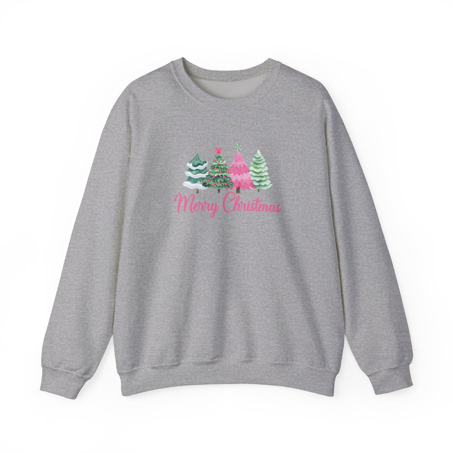 Merry Christmas Pink & Green Tree Sweatshirt