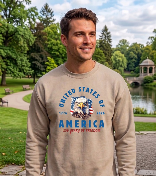 America 250th Anniversary Sweatshirt – United States of America Eagle Graphic