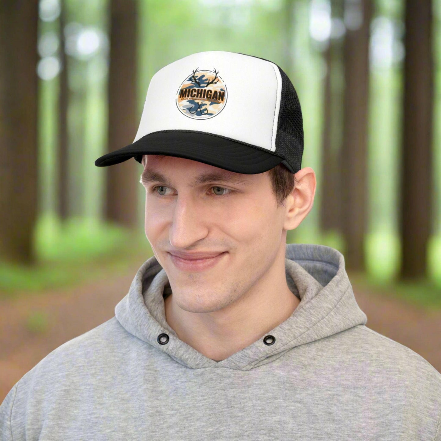 Michigan Antler and Hook Trucker Cap