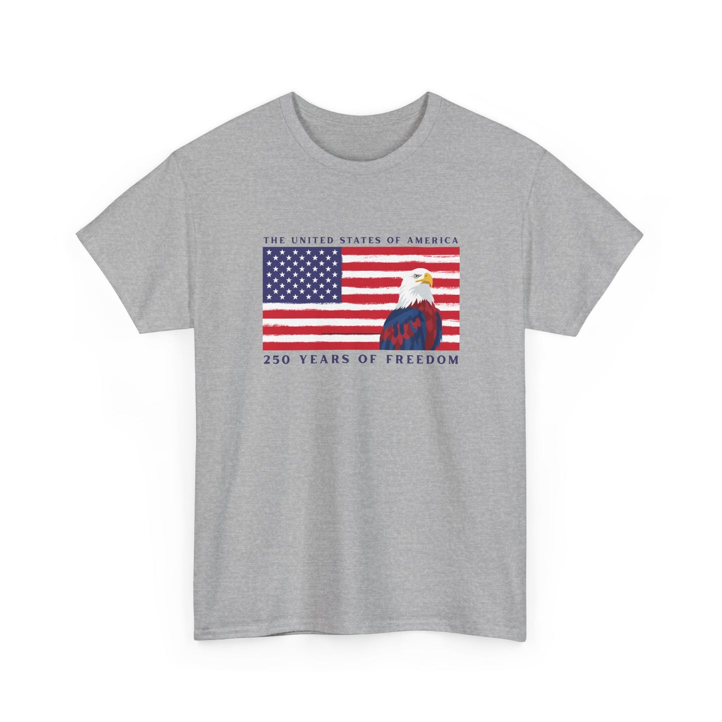 Patriotic American Flag Tee – "250 Years of Freedom" Bald Eagle Tee