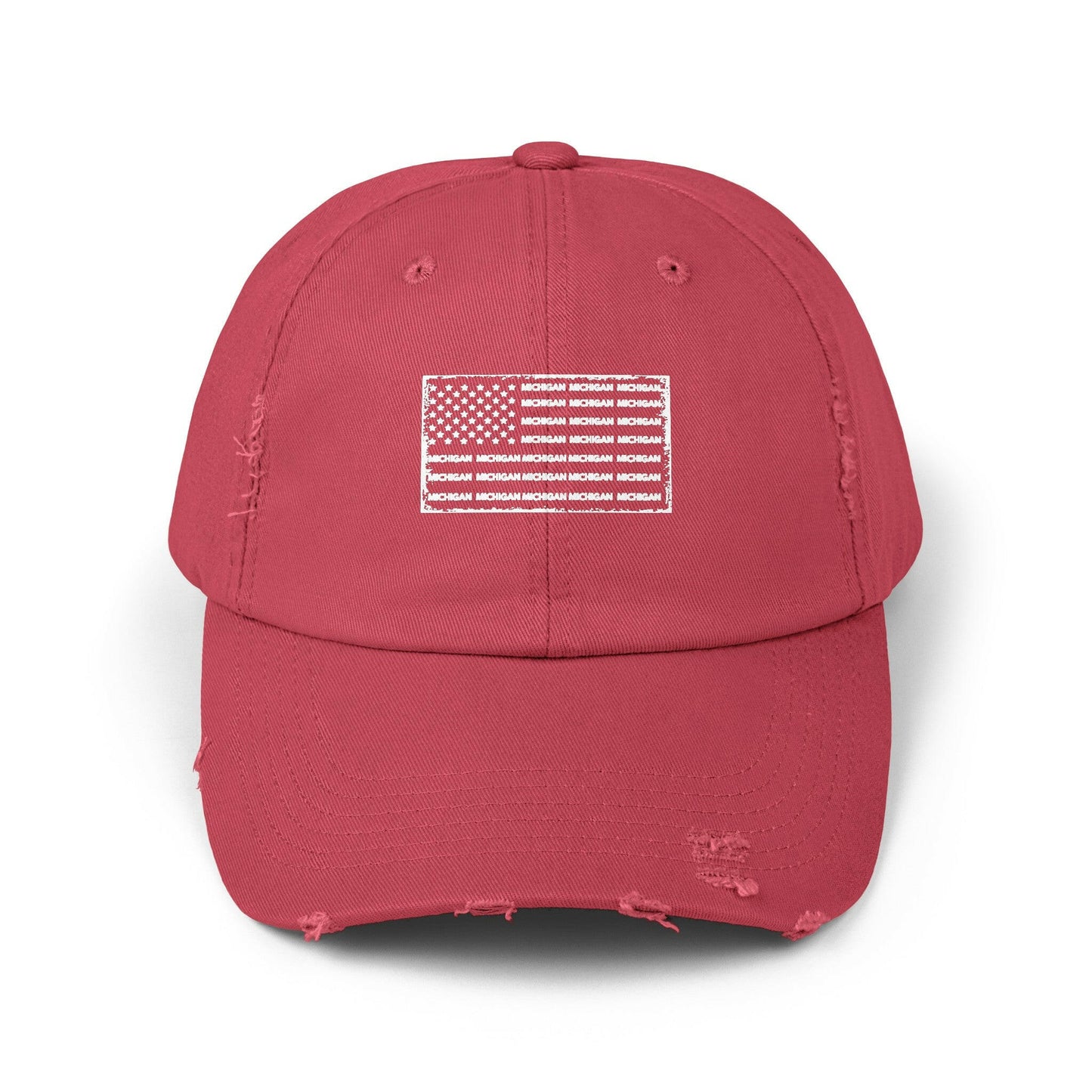 Where Stars, Stripes, and Michigan Pride Unite Distressed Cap