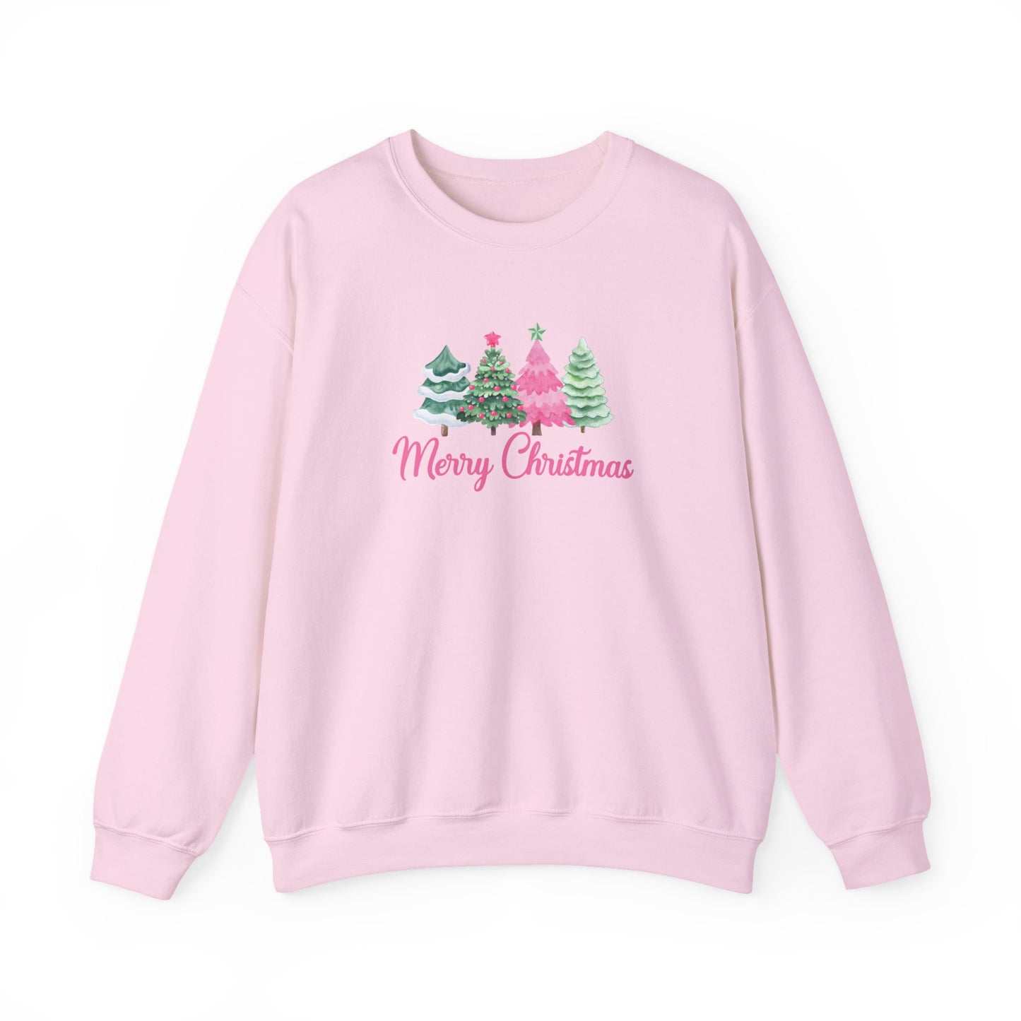 Merry Christmas Pink & Green Tree Sweatshirt