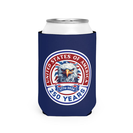 250 Years USA Eagle Can Cooler Sleeve – Patriotic 1776-2026