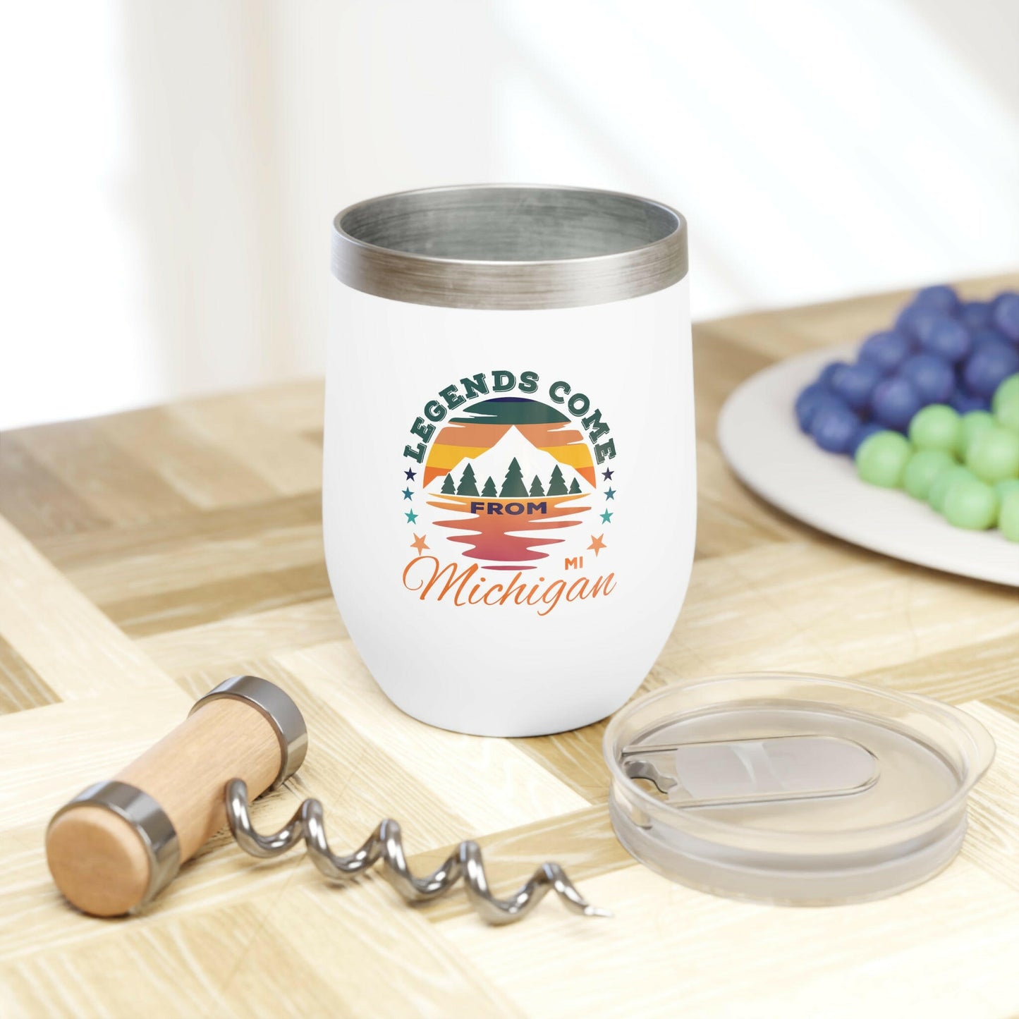 Legends Come from Michigan Chill Wine Tumbler