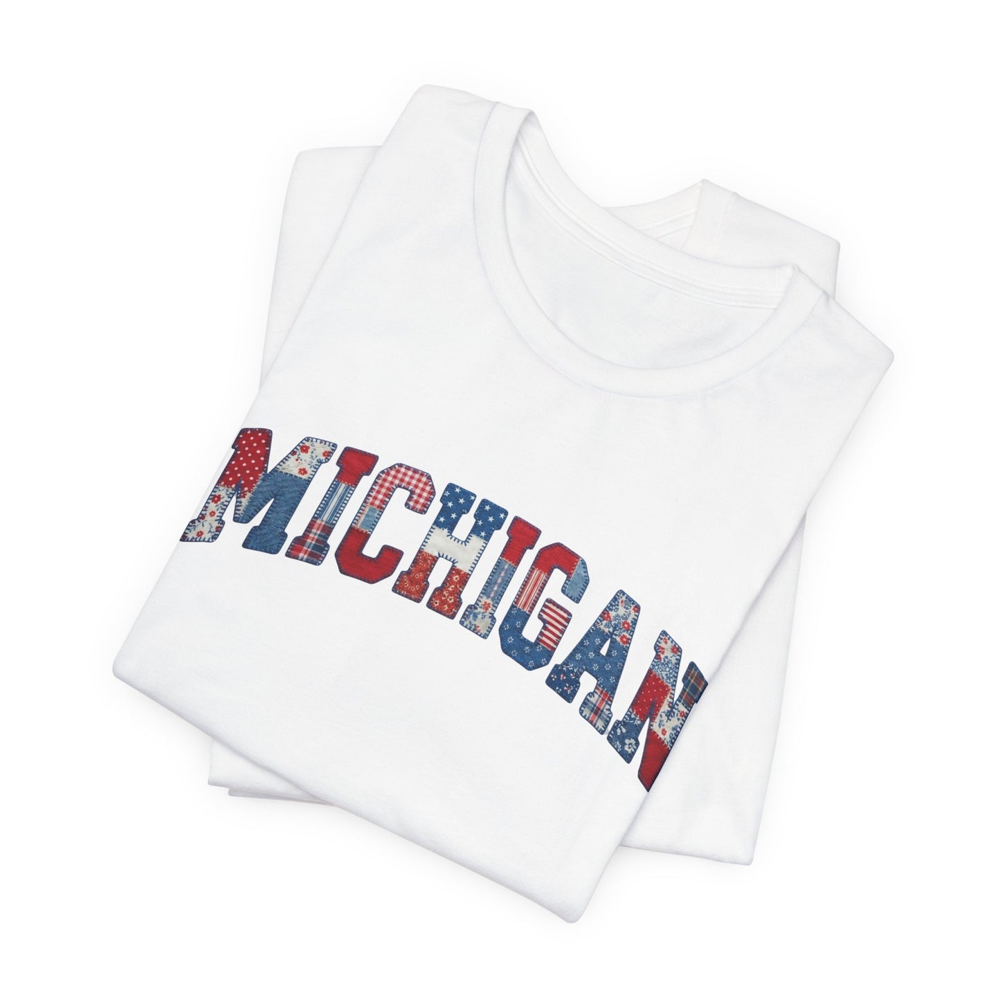 Michigan Patriotic Patchwork Tee