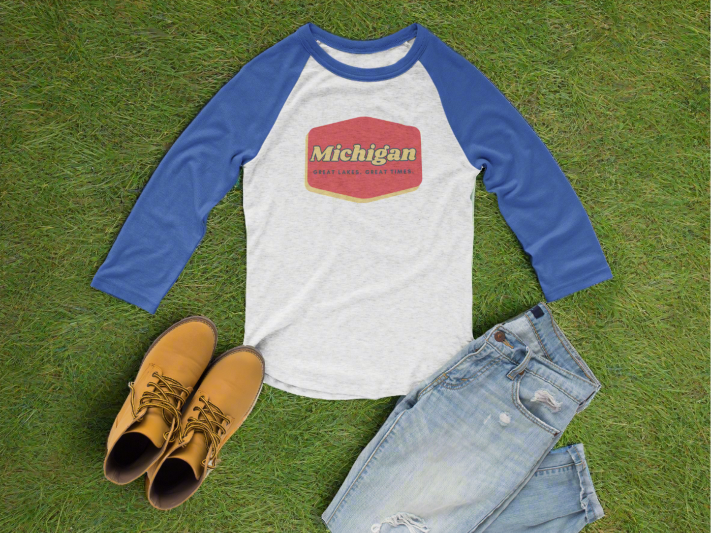 Great Lakes. Great Times. Unisex 3\4 Sleeve Baseball Tee