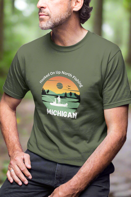 Hooked on Up North Fishing Tee