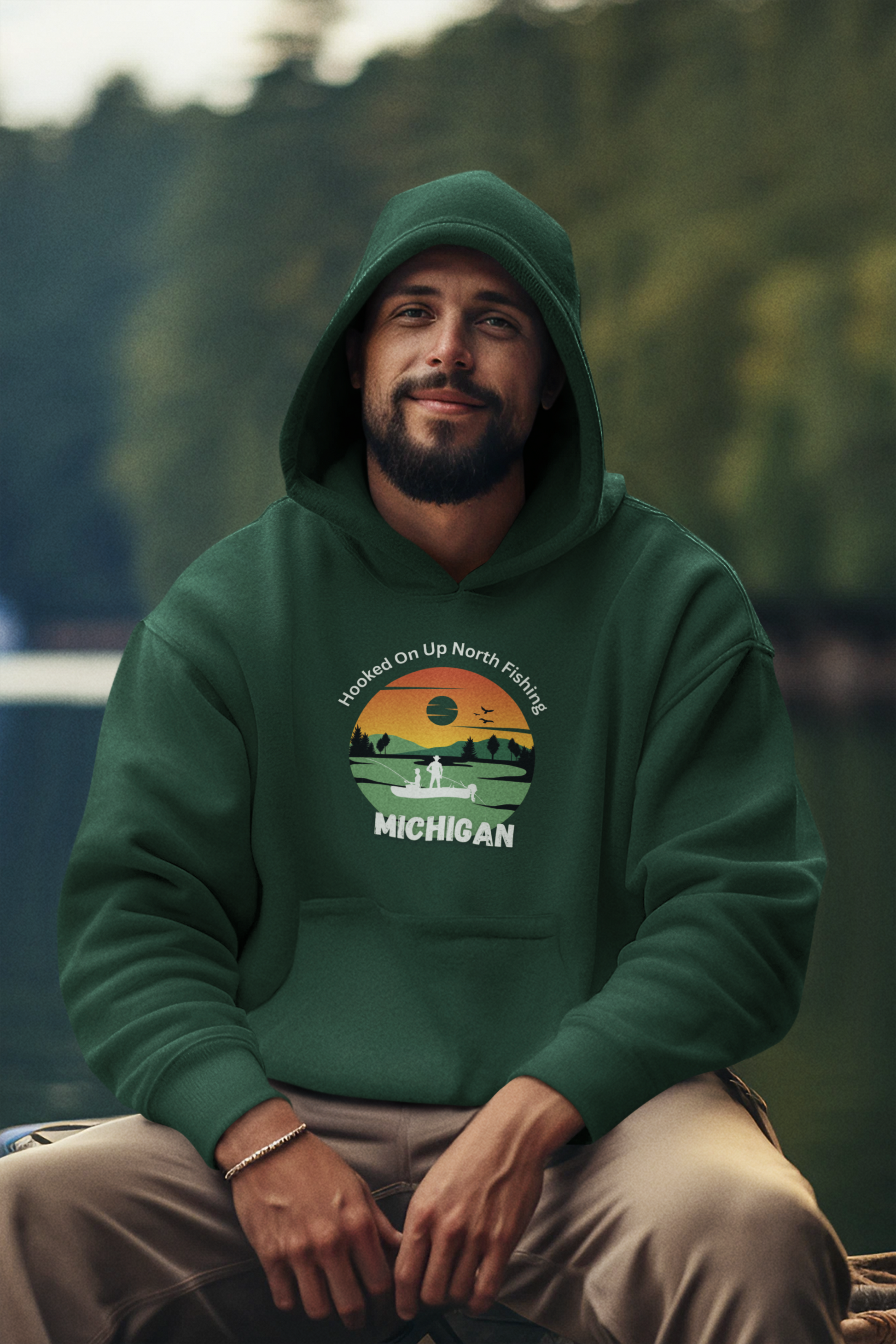 Up North Gone Fishing Michigan Hoodie