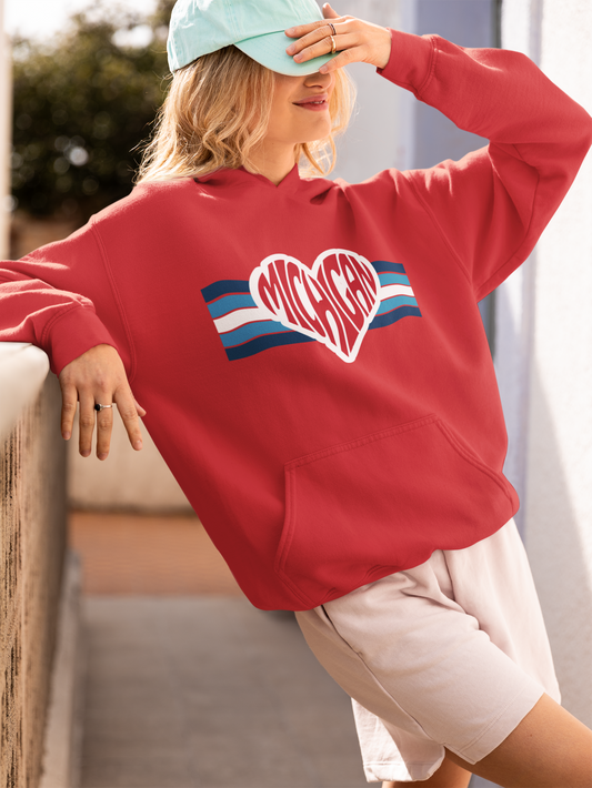 Michigan Love Heart Hoodie