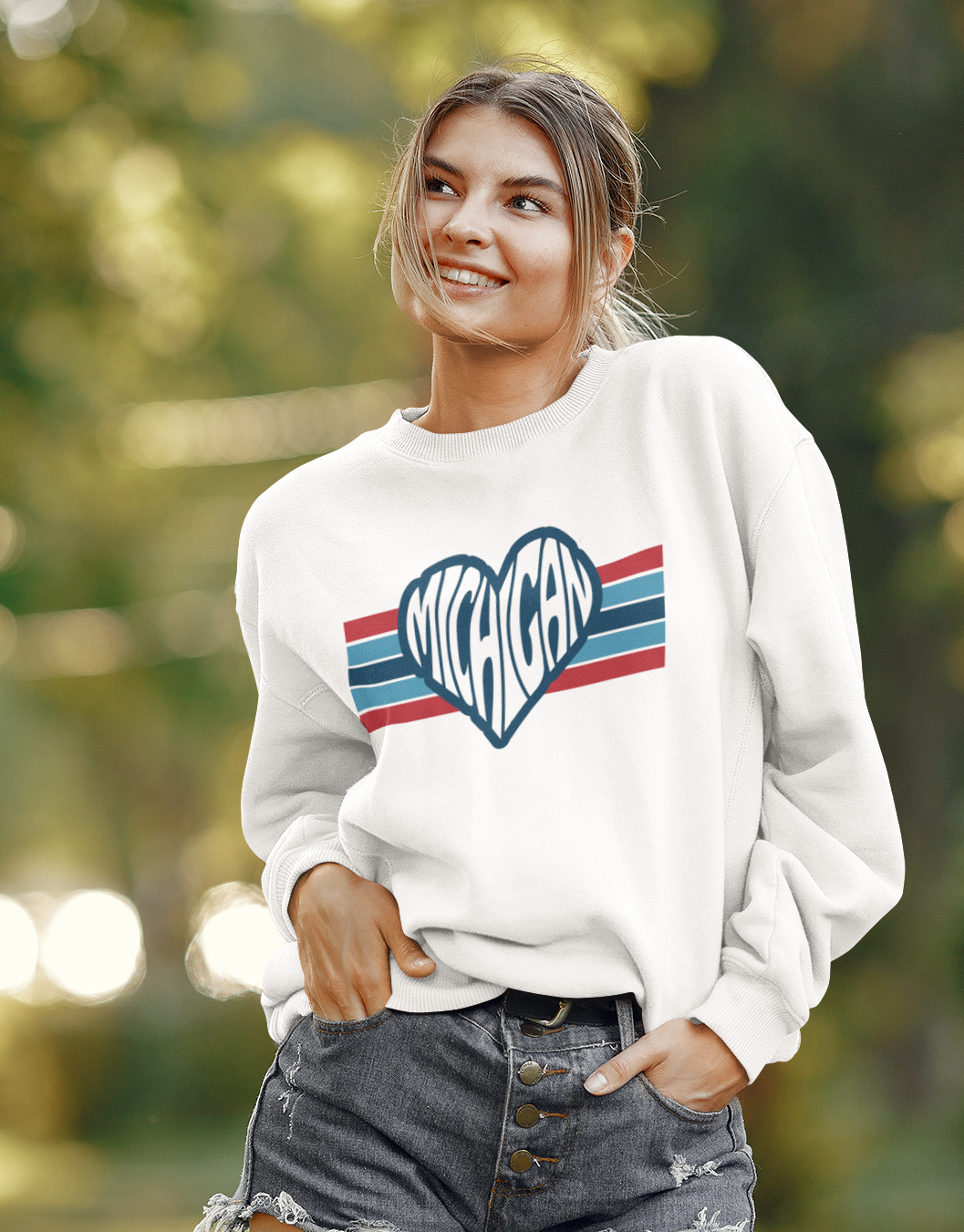 Michigan Love Heart Sweatshirt