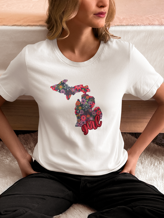 Michigan Girl Floral Tee