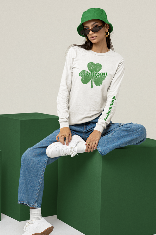 St. Patrick's Day Michigan Long Sleeve Tee - Unisex Ultra Cotton Shirt