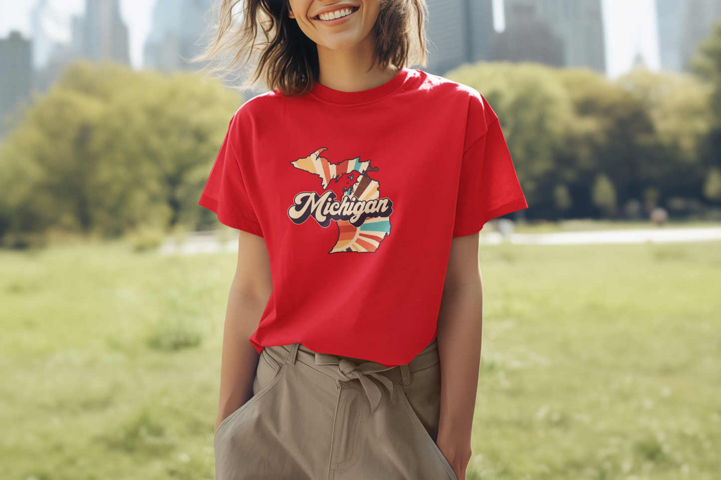 Vintage Sun Retro Michigan Unisex Tee