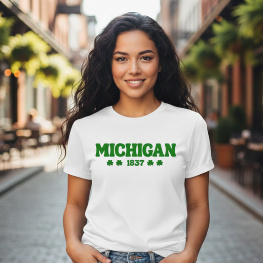 Michigan 1837 Vintage St. Patrick's Day Tee