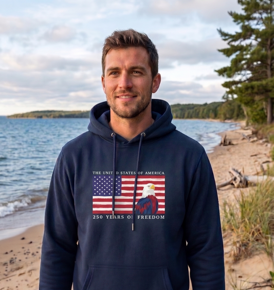 American Eagle Flag Hoodie — Patriotic USA College Sweatshirt