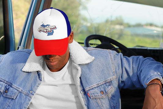 Vintage Michigan Pride Trucker Cap