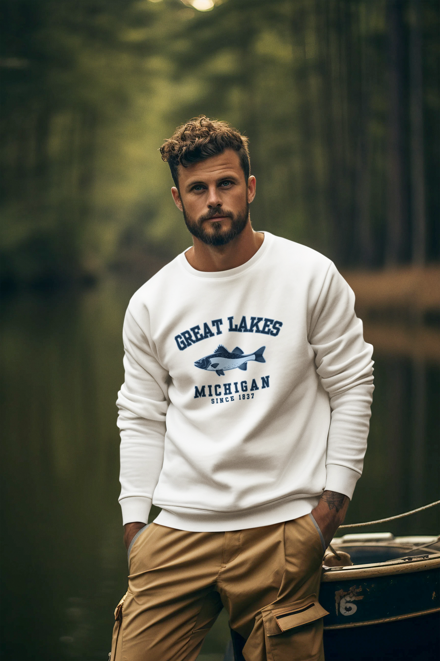 Walleye-in Around Michigan Sweatshirt
